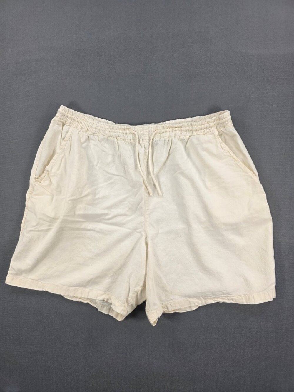 Cotton Collectables Women's Pull On Shorts Ivory Cotton Drawstring Size 1X
